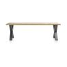 Metalox, table 270 x 100 cm - bords effet tronc d'arbre - pieds X en métal- Henders and Hazel