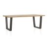 Metalox, table 270 x 100 cm - bords effet tronc d'arbre - pieds V métal - Henders and Hazel