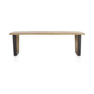 Metalox, table 270 x 100 cm - plateau droit - pieds v métal et bois - Henders and Hazel