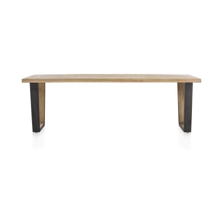 Metalox, table 270 x 100 cm - plateau droit - pieds v métal et bois - Henders and Hazel