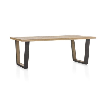 Metalox, table 270 x 100 cm - plateau droit - pieds v métal et bois - Henders and Hazel
