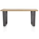 Metalox, table 170 x 100 cm - bords effet tronc d'arbre - pieds V en métal - Henders and Hazel