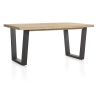 Metalox, table 170 x 100 cm - bords effet tronc d'arbre - pieds V en métal - Henders and Hazel