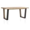 Metalox, table 170 x 100 cm - bords effet tronc d'arbre - pieds V en métal et bois - Henders and Hazel