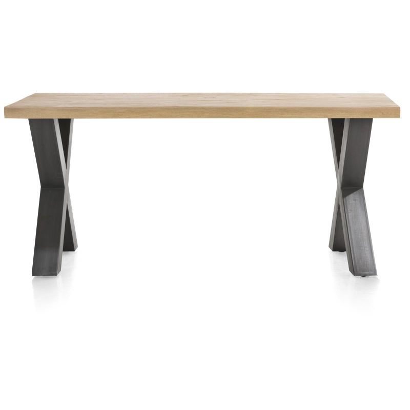 Metalox, table 170 x 100 cm - plateau droit - pieds x en métal - Henders and Hazel
