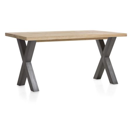 Metalox, table 170 x 100 cm - plateau droit - pieds x en métal - Henders and Hazel