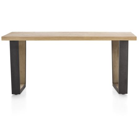 Metalox, table 170 x 100 cm - plateau droit - pieds v en métal et bois - Henders and Hazel