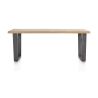 Metalox, table 200 x 100 cm- bords effet tronc d'arbre - pieds V en métal - Henders and Hazel