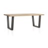 Metalox, table 200 x 100 cm- bords effet tronc d'arbre - pieds V en métal - Henders and Hazel