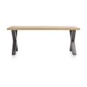 Metalox, table 200 x 100 cm - plateau droit - pieds x en métal - Henders and Hazel