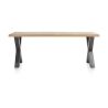 Metalox, table 200 x 100 cm - plateau droit - pieds x en métal - Henders and Hazel