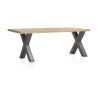 Metalox, table 200 x 100 cm - plateau droit - pieds x en métal - Henders and Hazel