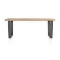 Metalox, table 200 x 100 cm - plateau droit - pieds v en métal - Henders and Hazel