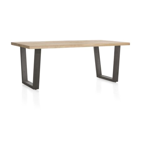 Metalox, table 200 x 100 cm - plateau droit - pieds v en métal - Henders and Hazel