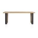 Metalox, table 200 x 100 cm - plateau droit - pieds v en métal et bois - Henders and Hazel