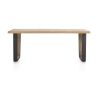 Metalox, table 200 x 100 cm - plateau droit - pieds v en métal et bois - Henders and Hazel