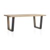 Metalox, table 200 x 100 cm - plateau droit - pieds v en métal et bois - Henders and Hazel