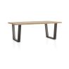 Metalox, table 230 x 100 cm - bords effet tronc d'arbre - pieds V en métal - Henders and Hazel