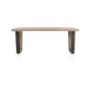 Metalox, table 230 x 100 cm - bords effet tronc d'arbre - pieds V en métal et bois - Henders and Hazel
