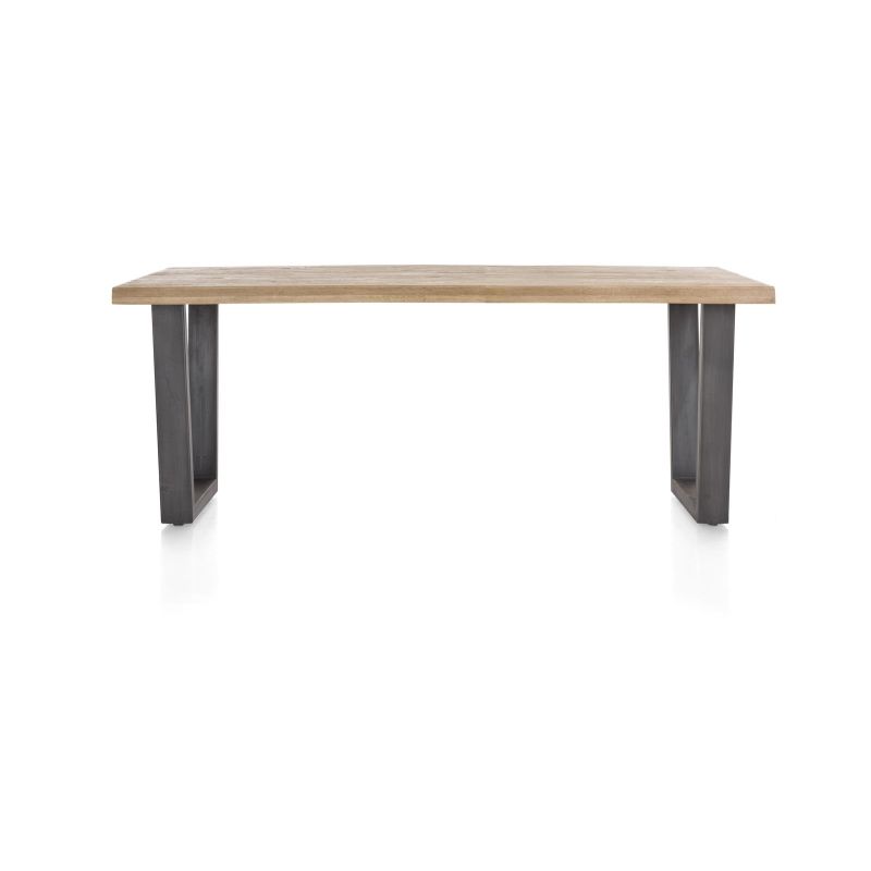 Metalox, table 230 x 100 cm - plateau droit - pieds V en métal - Henders and Hazel