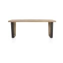 Metalox, table 230 x 100 cm - plateau droit - pieds V en métal et bois - Henders and Hazel
