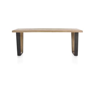 Metalox, table 230 x 100 cm - plateau droit - pieds V en métal et bois - Henders and Hazel