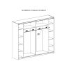 Armoire 244 cm KIRAN en décor chêne clair avec 2 portes coulissantes