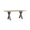 Metalox, table 250 x 100 cm- bords effet tronc d'arbre - pieds X en métal - Henders and Hazel