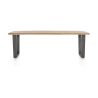 Metalox, table 250 x 100 cm - bords effet tronc d'arbre - pieds V en métal - Henders and Hazel