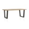 Metalox, table 250 x 100 cm - bords effet tronc d'arbre - pieds V en métal - Henders and Hazel