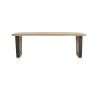 Metalox, table 250 x 100 cm - bords effet tronc d'arbre - pieds V en métal et bois - Henders and Hazel