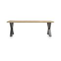 Metalox, table 250 x 100 cm- plateau droit - pieds X en métal - Henders and Hazel