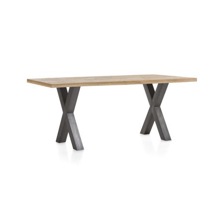 Metalox, table 250 x 100 cm- plateau droit - pieds X en métal - Henders and Hazel