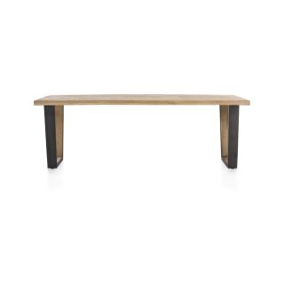 Metalox, table 250 x 100 cm - plateau droit - pieds V en métal et bois - Henders and Hazel