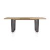 Metalox, table à rallonge 160 (+ 50) x 100 cm - bords effet tronc d'arbre - pieds V en métal - Henders and Hazel