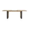 Metalox, table à rallonge 160 (+ 50) x 100 cm - bords effet tronc d'arbre - pieds V en métal et bois - Henders and Hazel