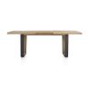 Metalox, table à rallonge 160 (+ 50) x 100 cm - bords effet tronc d'arbre - pieds V en métal et bois - Henders and Hazel
