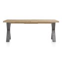 Metalox, table à rallonge 160 (+ 50) x 100 cm - plateau droit - pieds X en métal - Henders and Hazel