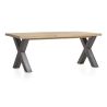 Metalox, table à rallonge 160 (+ 50) x 100 cm - plateau droit - pieds X en métal - Henders and Hazel