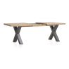 Metalox, table à rallonge 160 (+ 50) x 100 cm - plateau droit - pieds X en métal - Henders and Hazel