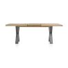 Metalox, table à rallonge 160 (+ 50) x 100 cm - plateau droit - pieds X en métal - Henders and Hazel