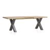Metalox, table à rallonge 160 (+ 50) x 100 cm - plateau droit - pieds X en métal - Henders and Hazel