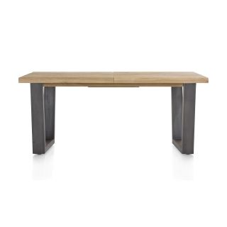 Metalox, table à rallonge 160 (+ 50) x 100 cm - plateau droit - pieds V en métal - Henders and Hazel