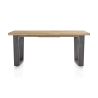 Metalox, table à rallonge 160 (+ 50) x 100 cm - plateau droit - pieds V en métal - Henders and Hazel