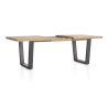 Metalox, table à rallonge 160 (+ 50) x 100 cm - plateau droit - pieds V en métal - Henders and Hazel