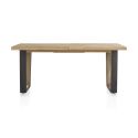 Metalox, table à rallonge 160 (+ 50) x 100 cm - plateau droit - pieds V en métal et bois - Henders and Hazel