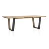 Metalox, table à rallonge 160 (+ 50) x 100 cm - plateau droit - pieds V en métal et bois - Henders and Hazel