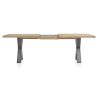 Metalox, table à rallonge 190 (+ 50) x 100 cm - bords effet tronc d'arbre - pieds X en métal - Henders and Hazel