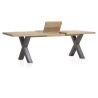 Metalox, table à rallonge 190 (+ 50) x 100 cm - bords effet tronc d'arbre - pieds X en métal - Henders and Hazel