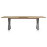 Metalox, table à rallonge 190 (+ 50) x 100 cm - bords effet tronc d'arbre - pieds X en métal - Henders and Hazel